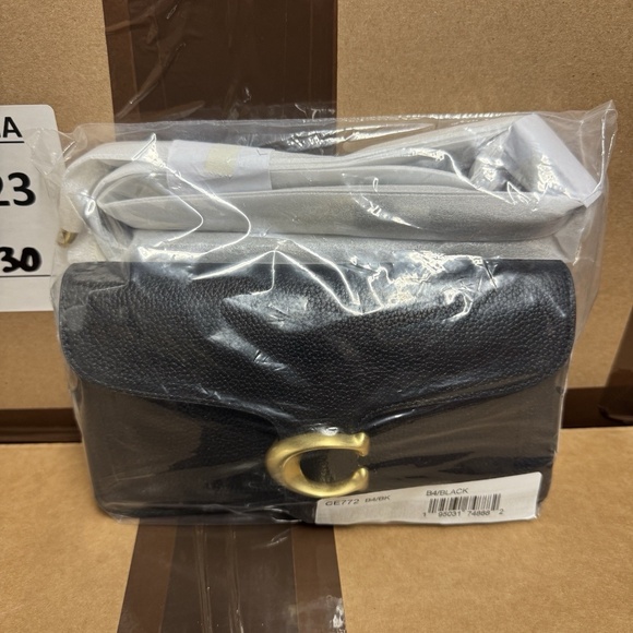 Coach Tabby Chain Leather Clutch Crossbody - Black/Brass CE772 - Picture 6 of 6